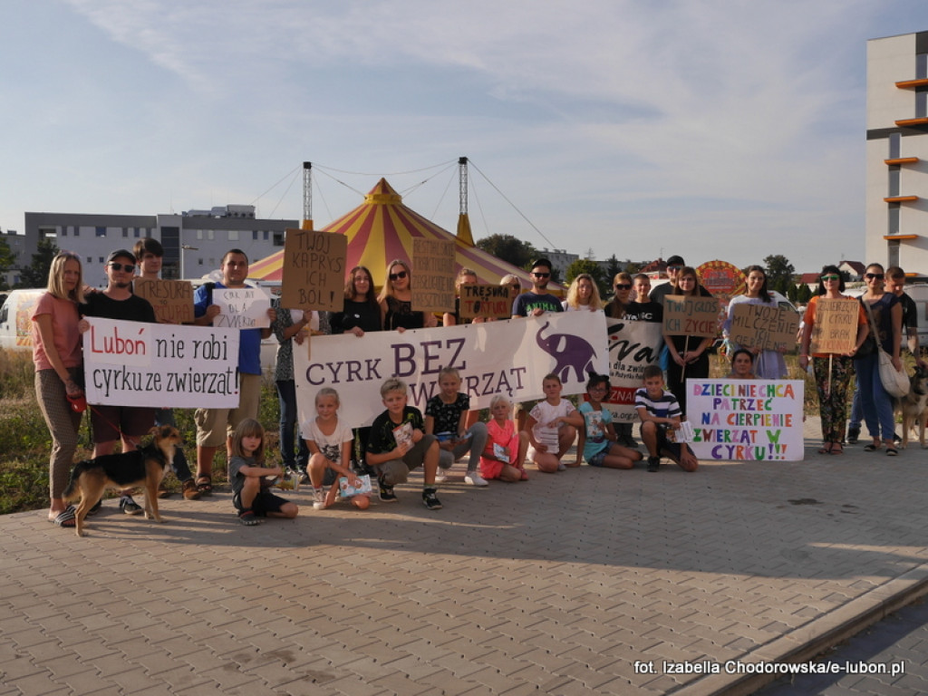 NIE dla cyrku w Luboniu - pikieta na ulicy Pułaskiego