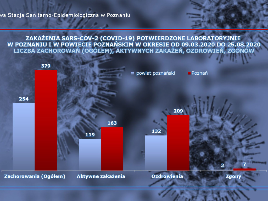 94 zakażenia koronawirusem w Wielkopolsce  - aktualne dane z powiatu poznańskiego