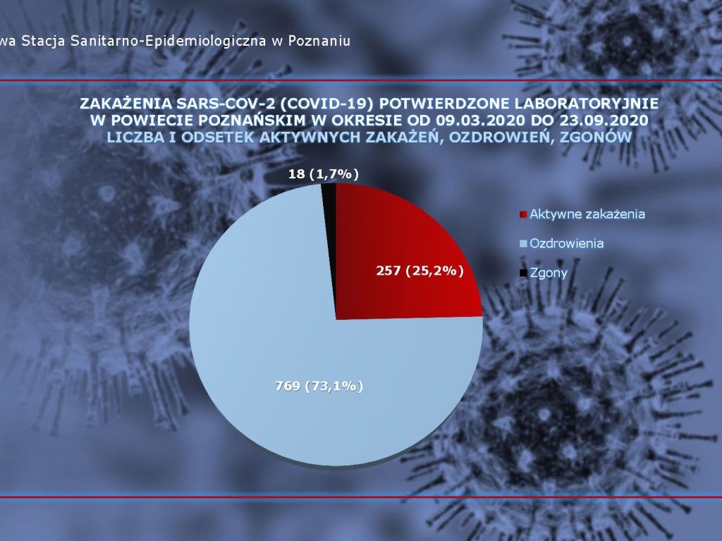 24 osoby zakażone koronawirusem w powiecie poznańskim, 1136 w Polsce - aktualne dane