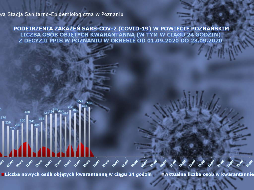 24 osoby zakażone koronawirusem w powiecie poznańskim, 1136 w Polsce - aktualne dane