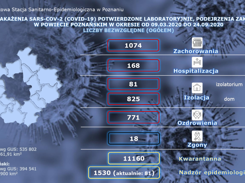20 osób zakażonych koronawirusem w powiecie poznańskim. Rekord zakażeń w Polsce - aktualne dane