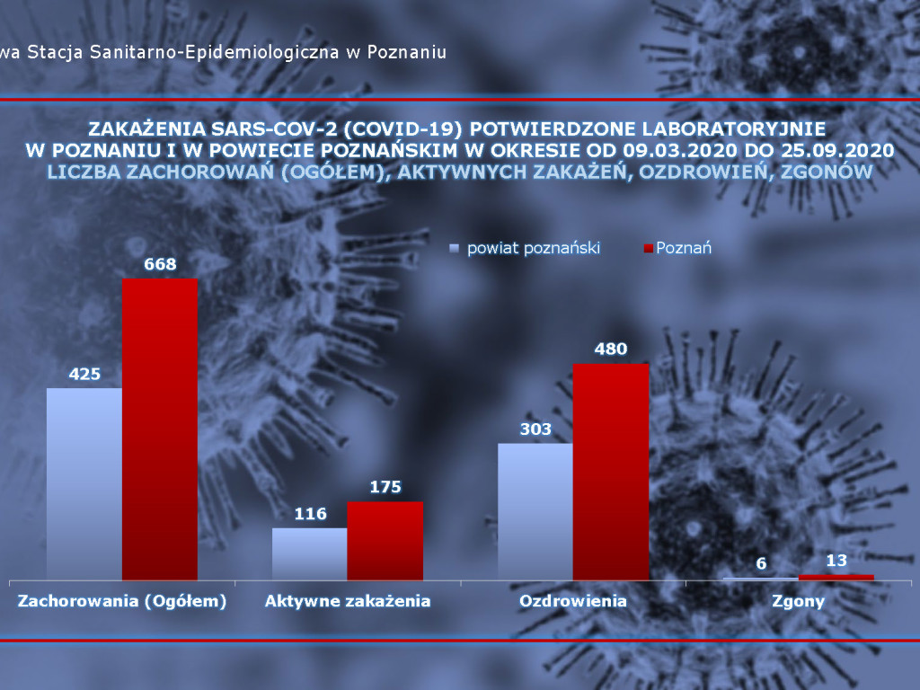 53 osoby zakażone koronawirusem w powiecie poznańskim, 167 w Wielkopolsce - aktualne dane