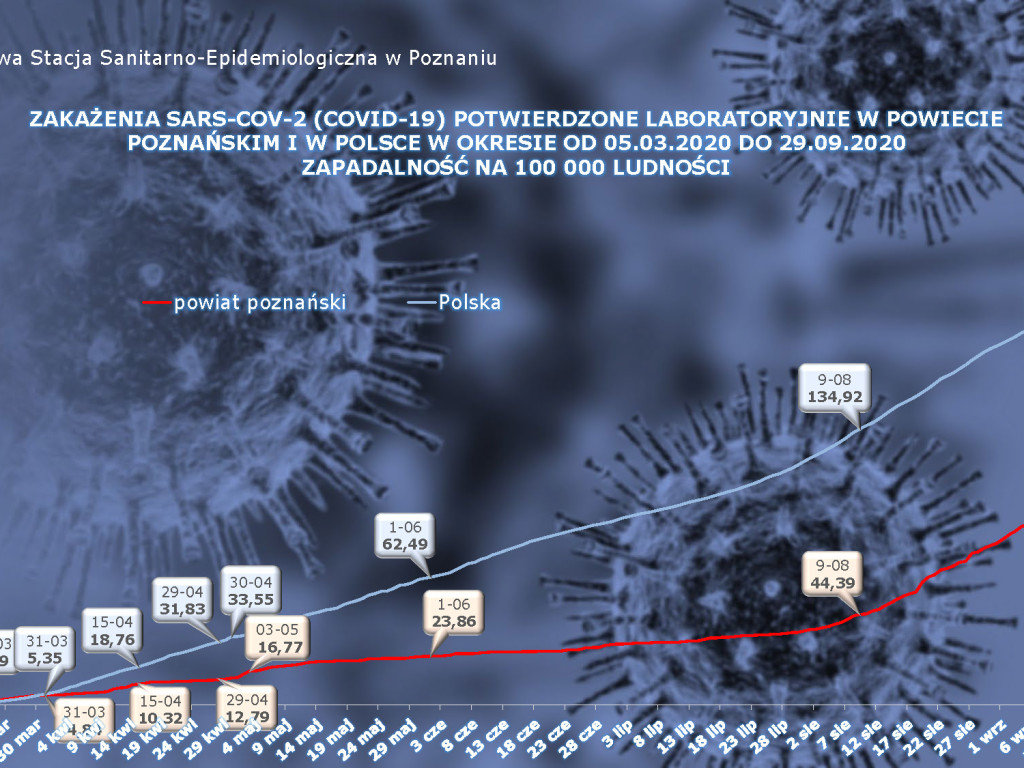 59 osób zakażonych koronawirusem w powiecie poznańskim - aktualne dane z powiatu