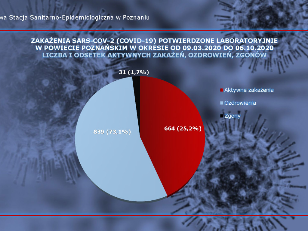 98 osób zakażonych koronawirusem w powiecie poznańskim, 3003 w Polsce - aktualne dane z powiatu