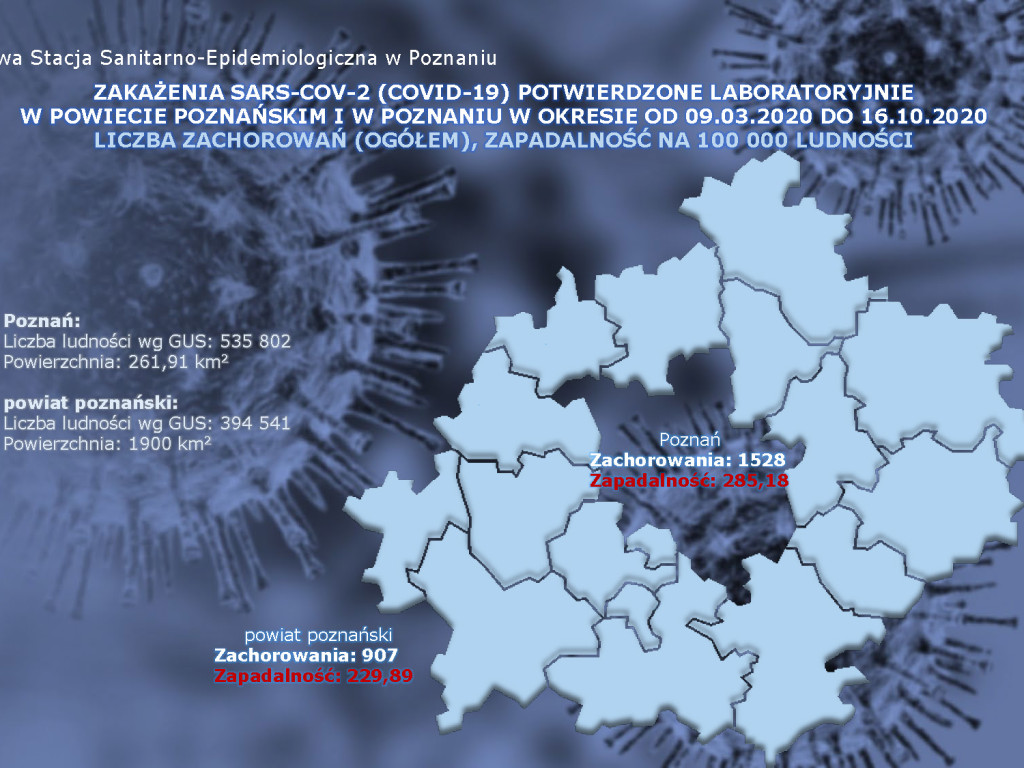 310 osób zakażonych koronawirusem w powiecie poznańskim, 1058 w Wielkopolsce - aktualne dane
