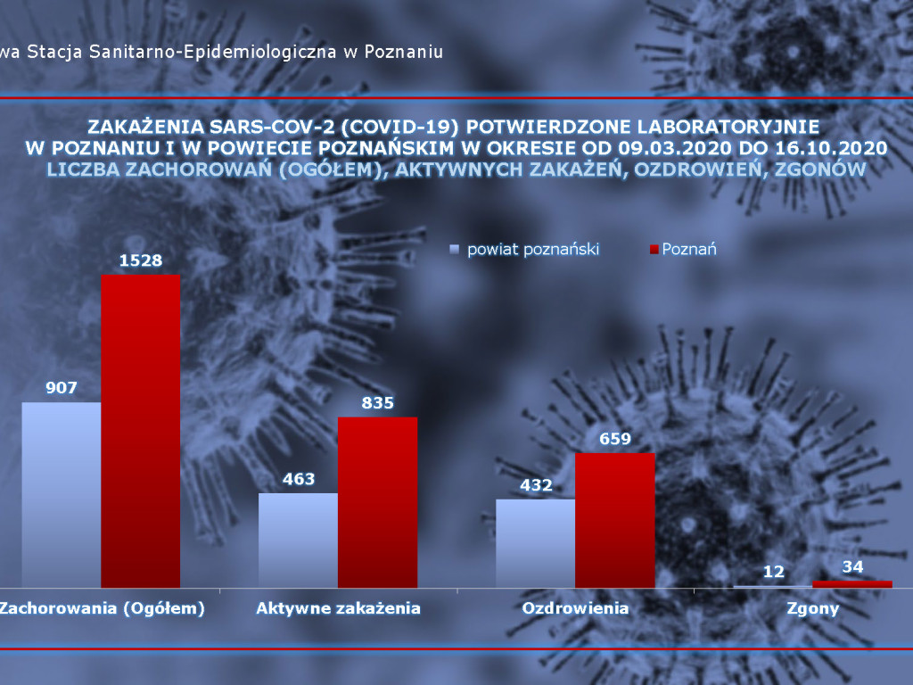 310 osób zakażonych koronawirusem w powiecie poznańskim, 1058 w Wielkopolsce - aktualne dane